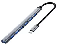 Huby USB - Rozdzielacz Hub 7W1 Usb Typ-C - 3X Usb Typ A 2.0 + 1X Usb 3.0 Dc 12V Szary - miniaturka - grafika 1