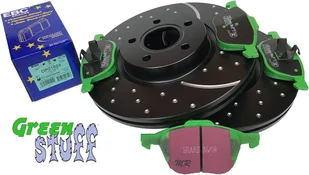 Przednie klocki GreenStuff + NAWIERCANE NACINANE tarcze hamulcowe 300mm EBC seria GD Ford Escape FWD 2013-2019 - Tarcze hamulcowe - miniaturka - grafika 12
