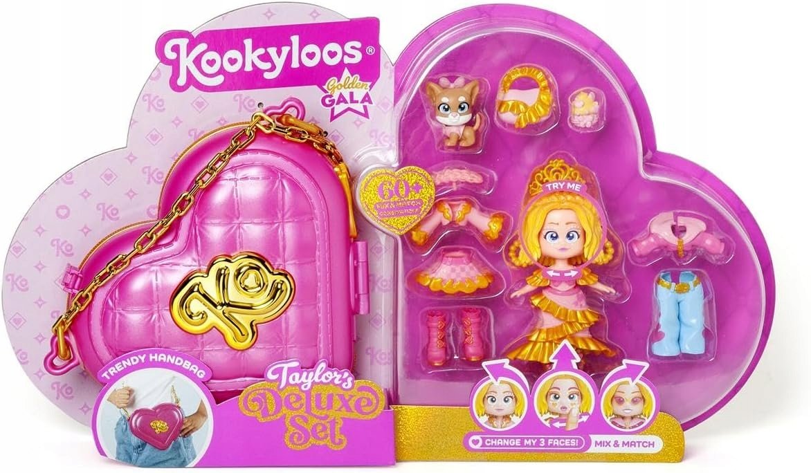 Laleczka Taylor Deluxe Zestaw 3 Stroje 2 Pary Butów Zwierzątko Akcesoria