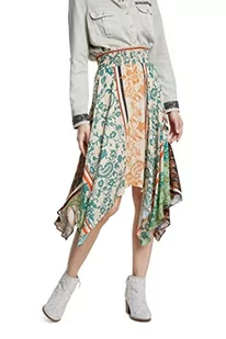 Desigual Damska spódnica Fal_siros, zielony (Viejo Cactus 4102), S - Spódnice - miniaturka - grafika 1