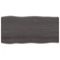 Meble modułowe i akcesoria - vidaXL Blat stołu, ciemnoszary, 100x50x6 cm, dąb z naturalną krawędzią - miniaturka - grafika 1