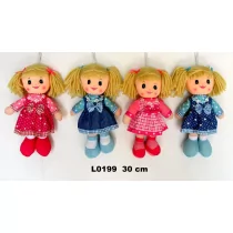 TEDDIES TEDDIES Lalka-szmacianka pluszowa 30 cm różowa - Lalki dla dziewczynek - miniaturka - grafika 1