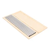 Shakery barmańskie - Słomki metalowe 8 mm, zestaw w drewnianym etui, srebrne - miniaturka - grafika 1