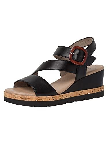 Jana 8-28370-20, sandały damskie na pięcie, Czarny (Black), 38 EU