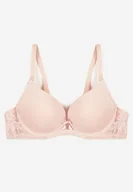 Biustonosze - Jasnofioletowy Biustonosz Klasyczny z Ozdobnymi Elementami Emarinda - miniaturka - grafika 1