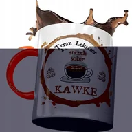 Kubki - Kubek Pomarańczowy dla Lektora Strzeli Kawkę z Nadrukiem ze Zdjęciem + Opakowanie na prezent (wzór 03) - miniaturka - grafika 1