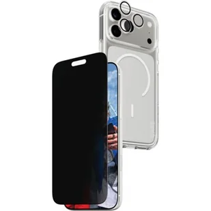 Etui PANZERGLASS Care Flagship Privacy MagSafe 3w1 do Apple iPhone 17 Pro Max Przezroczysty + szkło prywatyzujące + osłona obiektywu - Etui i futerały do telefonów - miniaturka - grafika 1