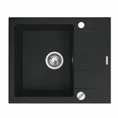 Zlewozmywaki - Pyramis Zlewozmywak granitowy Kos Czarny - miniaturka - grafika 1