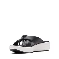Sandały męskie - Clarks Sandały męskie Drift Ave Wedge, Czarny syntetyczny, 7.5 US - miniaturka - grafika 1