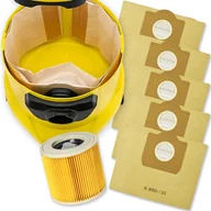 Filtry do odkurzaczy - FILTR POWIETRZA DO ODKURZACZA KARCHER WD2 WD3 SE + 5 x WORKI ZAMIENNIK - miniaturka - grafika 1