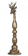 Świeczniki - ŚWIECZNIK świąteczny GŁOWA JELENIA złoty wys. 49cm - miniaturka - grafika 1