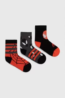 Skarpetki dla dzieci - adidas Performance skarpetki dziecięce SPIDER-MAN 3-pack kolor czerwony - grafika 1
