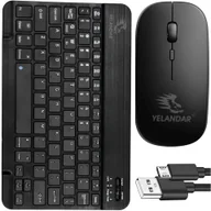 Zestawy myszka + klawiatura - Zestaw Klawiatura + Myszka bezprzewodowa mysz do laptopa PC Bluetooth AN-030 cicha slim Czarna - miniaturka - grafika 1