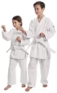 Kimona, stroje i obuwie - IPPONGEAR Club 2 Zestaw Karate Gi dla początkujących Karate Suit Kids Suit włącznie z białym pasem [Rozmiar 140 I ściągacz w pasie I gęstość materiału 220gr/m² (8 oz)] biały - miniaturka - grafika 1