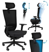 Fotele i krzesła biurowe - Ergonomiczny Fotel Biurowy Grospol Marti BS HD R11 Black Tkanina Note N01 Czarny - miniaturka - grafika 1