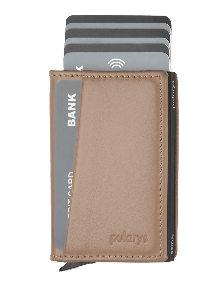 Portfel KANGOO wykonany z delikatnej skóry Italia beżowy