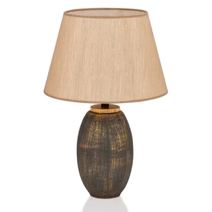 Lampa stołowa w brązowo-złotym kolorze z tekstylnym kloszem (wysokość 46 cm) – Opviq lights - Noże stołowe - miniaturka - grafika 1