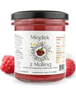 Miód Malinowy - Miodek z Maliną 415g Naturalny Bez Konserwantów - Miód - miniaturka - grafika 1