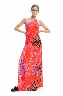 Desigual sukienka kolor czerwony maxi prosta - Sukienki - miniaturka - grafika 1