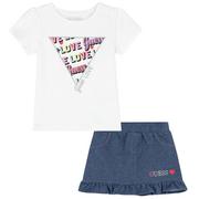 Koszulki dla dziewczynek - Spódnica plus koszulka dziewczęca Guess komplet 2w1-62 - miniaturka - grafika 1