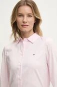 Koszule damskie - Tommy Hilfiger koszula damska kolor różowy regular z kołnierzykiem klasycznym WW0WW44084 - miniaturka - grafika 1