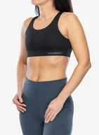 Bielizna sportowa damska - Stanik sportowy Salomon Cross Run Bra - deep black - miniaturka - grafika 1