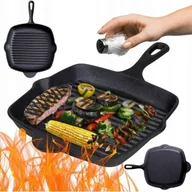 Patelnie - PATELNIA ŻELIWNA GRILLOWA HAGE 26 x 26cm INDUKCJA - miniaturka - grafika 1