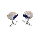 Spinki do mankietów i krawatów - Spinki do mankietów Sodalit (S996) Srebro [925] - miniaturka - grafika 1