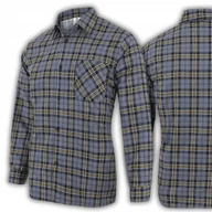 Koszule męskie - KOSZULA FLANELOWA MĘSKA BAWEŁNIANA W KRATĘ KLASYCZNA STYLOWA PRAKTYCZNA S GREY - miniaturka - grafika 1