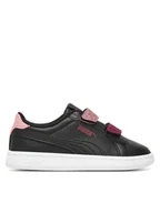 Buty dla dziewczynek - Puma Sneakersy Smash 3.0 L Glitter Velcro V Ps 395609 07 Czarny - miniaturka - grafika 1