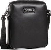 Nerki - Guess, Dan, Document Holder, Leather Crossbody Bag, Black, Mini, For Men For Men - miniaturka - grafika 1