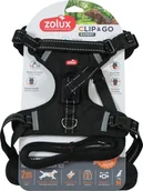 Szelki dla psów - ZOLUX Zestaw szelki + smycz dla psa CLIP and GO M czarny - miniaturka - grafika 1