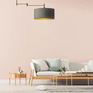 Lampy sufitowe - Szara lampa sufitowa na wysięgniku z abażurem RANGUN GOLD - miniaturka - grafika 1