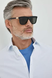 Okulary przeciwsłoneczne - Gucci okulary przeciwsłoneczne męskie kolor czarny GG1502S - grafika 1