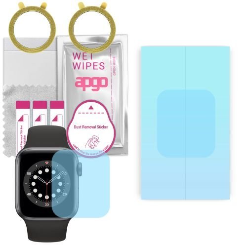 2x folia ochronna hydrożelowa do Apple Watch 6 (40 mm) - apgo HD HQ FLEX Smartwatch Hydrogel Protection Ochrona na ekran smartwatcha