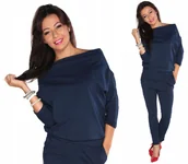 Kombinezony - KOBIECY KOMBINEZON wysoka jakość granat M/38 - miniaturka - grafika 1