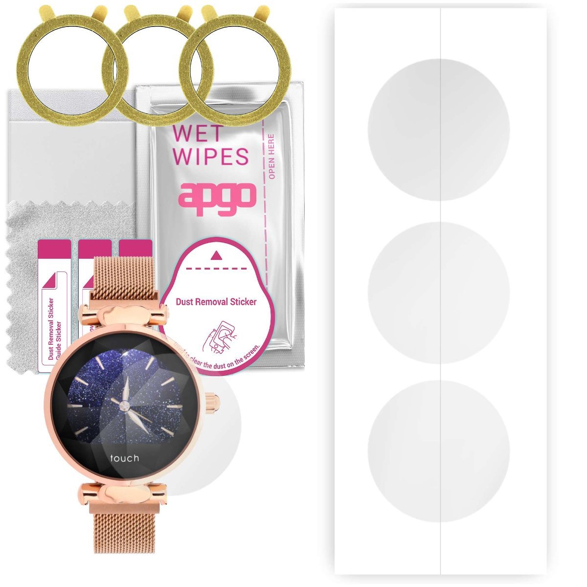 3x Folia hydrożelowa do Garett Women Lisa - apgo Smartwatch Hydrogel Protection Ochrona na ekran smartwatcha