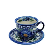 Filiżanki - Ceramiczna filiżanka ze spodkiem Ceramika Bolesławiec - miniaturka - grafika 1