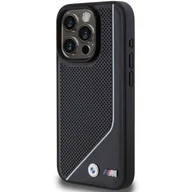 Etui i futerały do telefonów - BMW BMHMP15X23PUCPK iPhone 15 Pro Max 6.7" czarny/black hardcase Perforated Twisted Line MagSafe - miniaturka - grafika 1