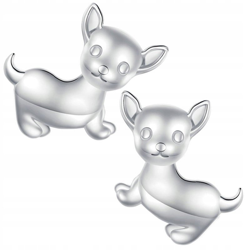 Kolczyki Srebrne Kolczyki Dla Dziewczynki Piesek Srebro 925 Kolczyki Trusky