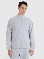 Bluzy męskie - 4F Bluza treningowa rozpinana bez kaptura męska - szara L - miniaturka - grafika 1