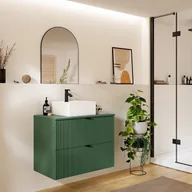 Szafki łazienkowe - Wisząca szafka pod umywalkę - Matowa zieleń - 80 cm - ZEVINI - miniaturka - grafika 1