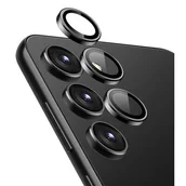 Pozostałe akcesoria do telefonów - Crong Lens Ring - Szkło hartowane na obiektyw aparatu Samsung Galaxy S24 (czarny) - miniaturka - grafika 1
