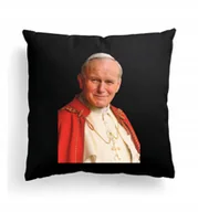 Poduszki dekoracyjne - Foto Poduszka Czarna Jan Paweł II Papież + IMIĘ - miniaturka - grafika 1