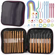 Pasmanteria - Zestaw Do Szydełkowania Bambusowe Szydełka 20 Szt. Z Etui Zestaw Szydełek - miniaturka - grafika 1