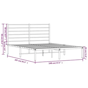 Metalowa rama łóżka z wezgłowiem biała, 140x200 cm Lumarko! - Łóżka - miniaturka - grafika 11
