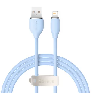 Baseus kabel, przewód USB Lightning 2,4A długość 1,2 m Jelly Liquid Silica Gel niebieski CAGD000003 - Kable USB - miniaturka - grafika 1