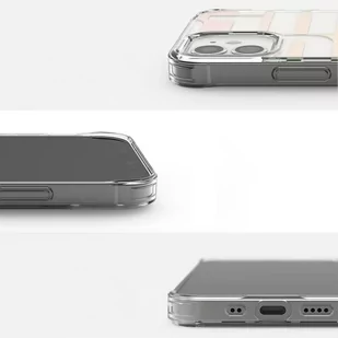 Ringke Fusion Design pancerne etui pokrowiec z żelową ramką iPhone 12 mini różowo-zielony (GNAP0020) - Etui i futerały do telefonów - miniaturka - grafika 4