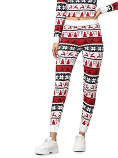 ONLY Onlxmas Comfy Deer Pant KNT legginsy damskie, Cloud Dancer/Wzór: Night Sky/Chili Pepper, L - Legginsy - miniaturka - grafika 1