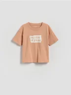 Bluzki dla niemowląt - Reserved - Bawełniany t-shirt - miedziany - miniaturka - grafika 1